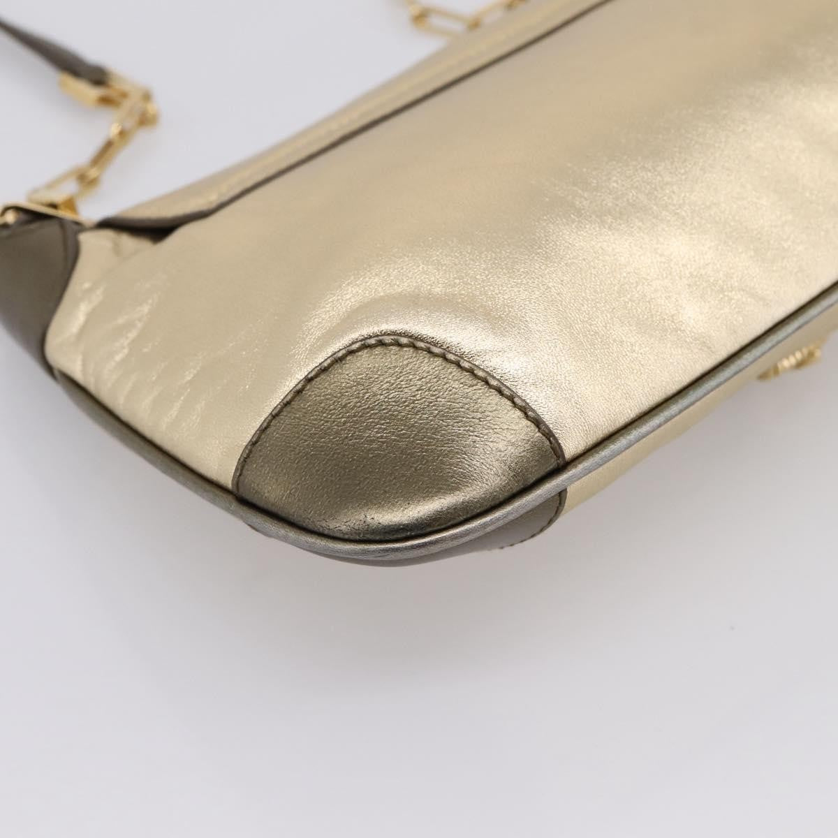 Gucci Tiger Charm Leather, Gold, Leather, Shoulder Bag