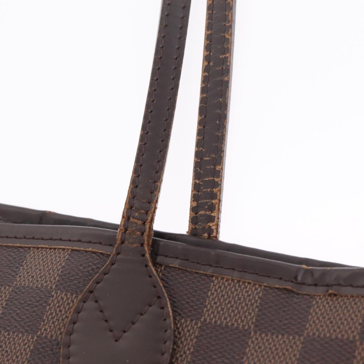 Louis Vuitton Neverfull Damier Ebene, Brown, Canvas, Tote Bag