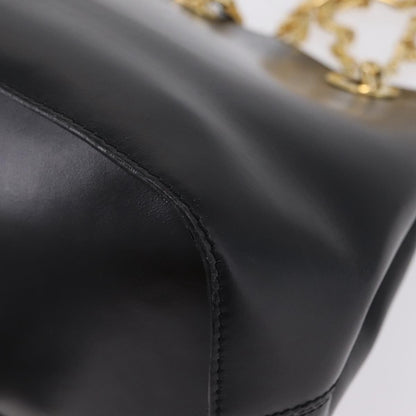 Celine Shoulder Leather, Black, Leather, Shoulder Bag