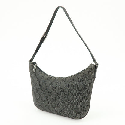 Gucci Horsebit Slim GG Denim with Leather, Black, Leather, Shoulder Bag