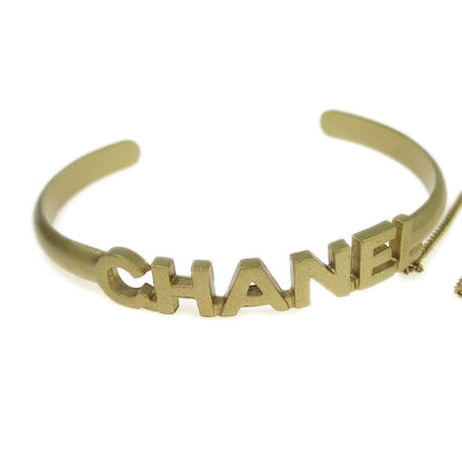 Chanel Logo Cuff with CC Metal with Crystal, Gold, Gold, Bracelet