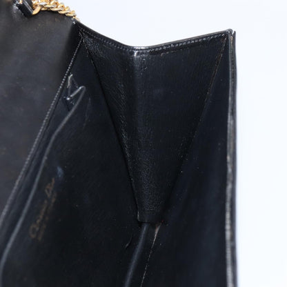 Christian Dior Vintage Chain Flap Leather, Black, Leather, Shoulder Bag
