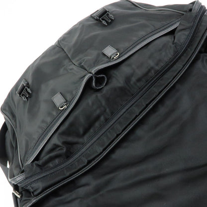 Prada Buckle Messenger Tessuto, Black, Nylon, Handbag
