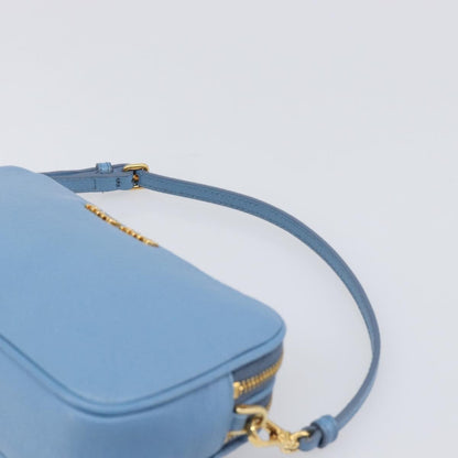 Miu Miu Double Zip Pochette Leather, Blue, Leather, Clutch
