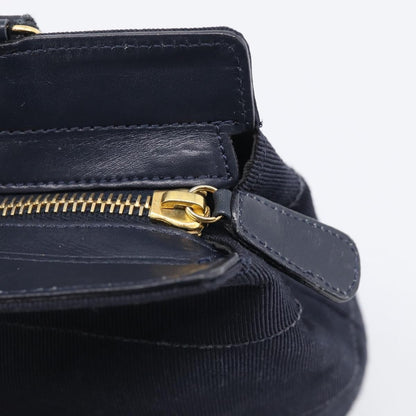 Salvatore Ferragamo Vala Canvas, Navy, Canvas, Shoulder Bag