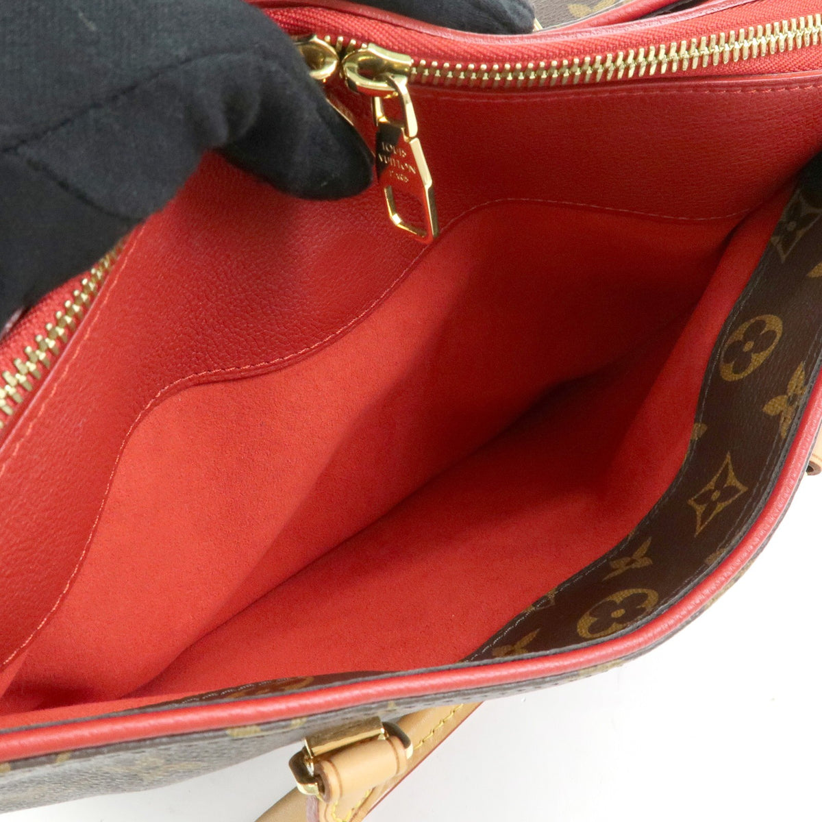 Louis Vuitton Pallas Monogram Canvas with Leather, Brown, Canvas, Tote Bag