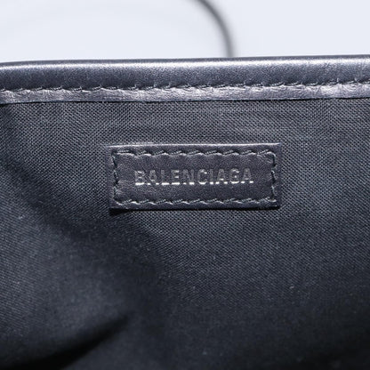 Balenciaga Navy Cabas Canvas with Leather, White, Canvas, Tote Bag