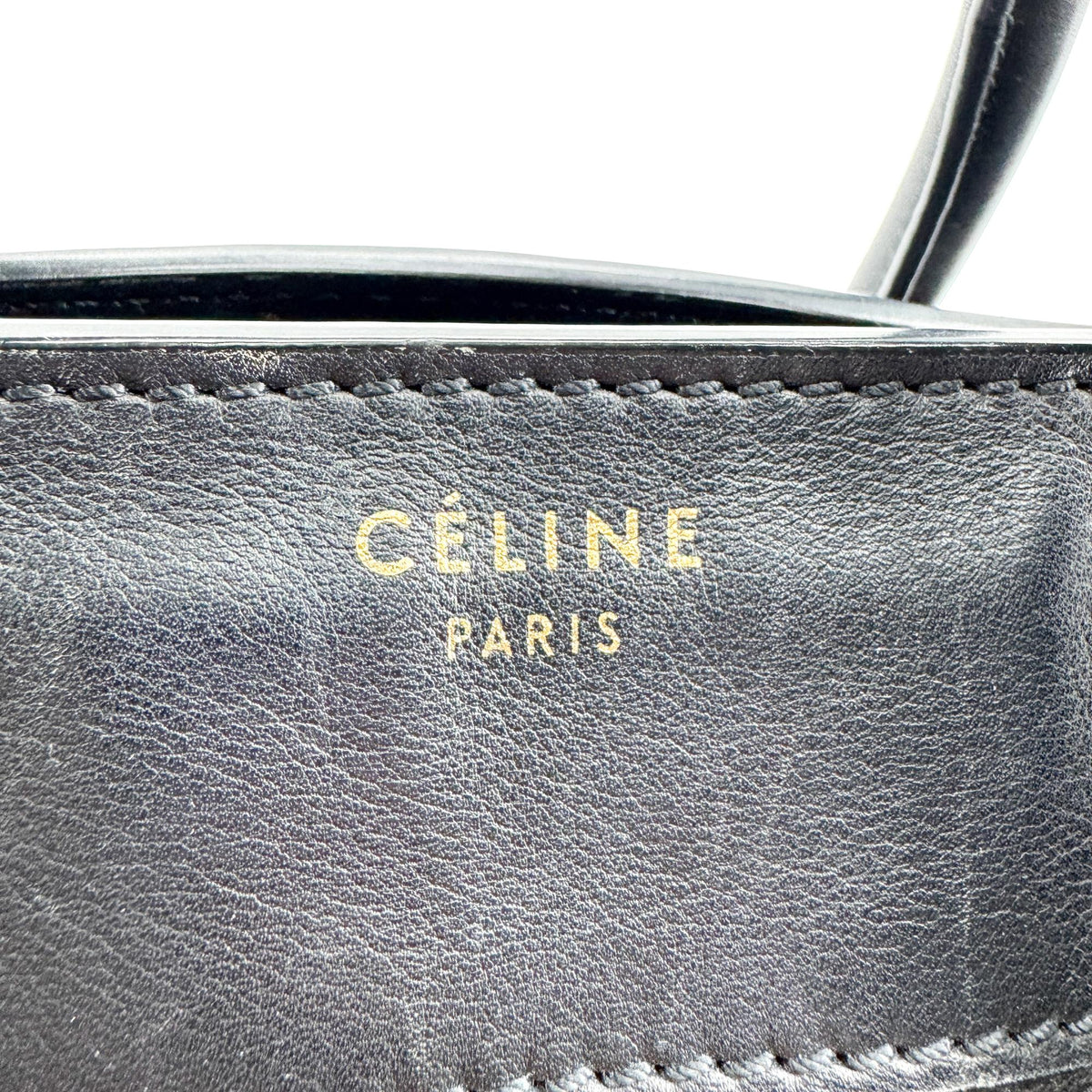 Celine Luggage Embossed Leather, Black, Leather, Handbag