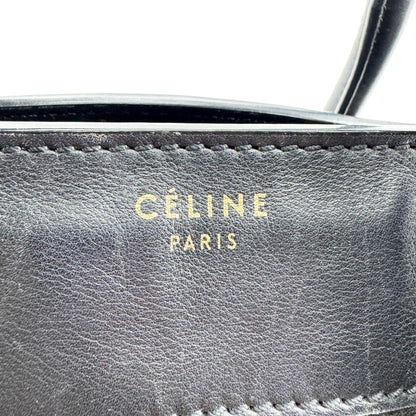 Celine Luggage Embossed Leather, Black, Leather, Handbag