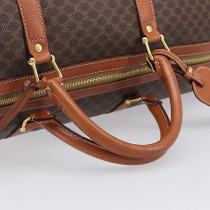 Celine Vintage Duffle Macadam Coated Canvas, Brown, Canvas, Handbag
