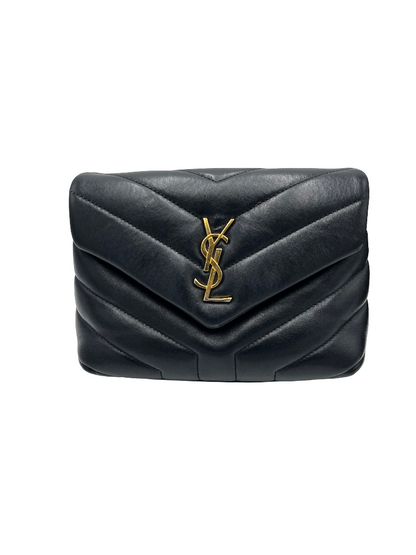 Saint Laurent Loulou NM Matelasse Chevron Leather, Black, Leather, Shoulder Bag