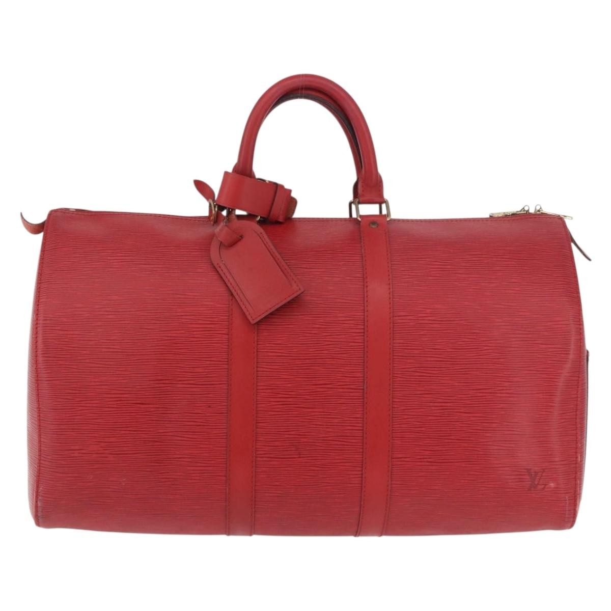 Louis Vuitton Keepall Epi Leather, Red, Leather, Travel Bag