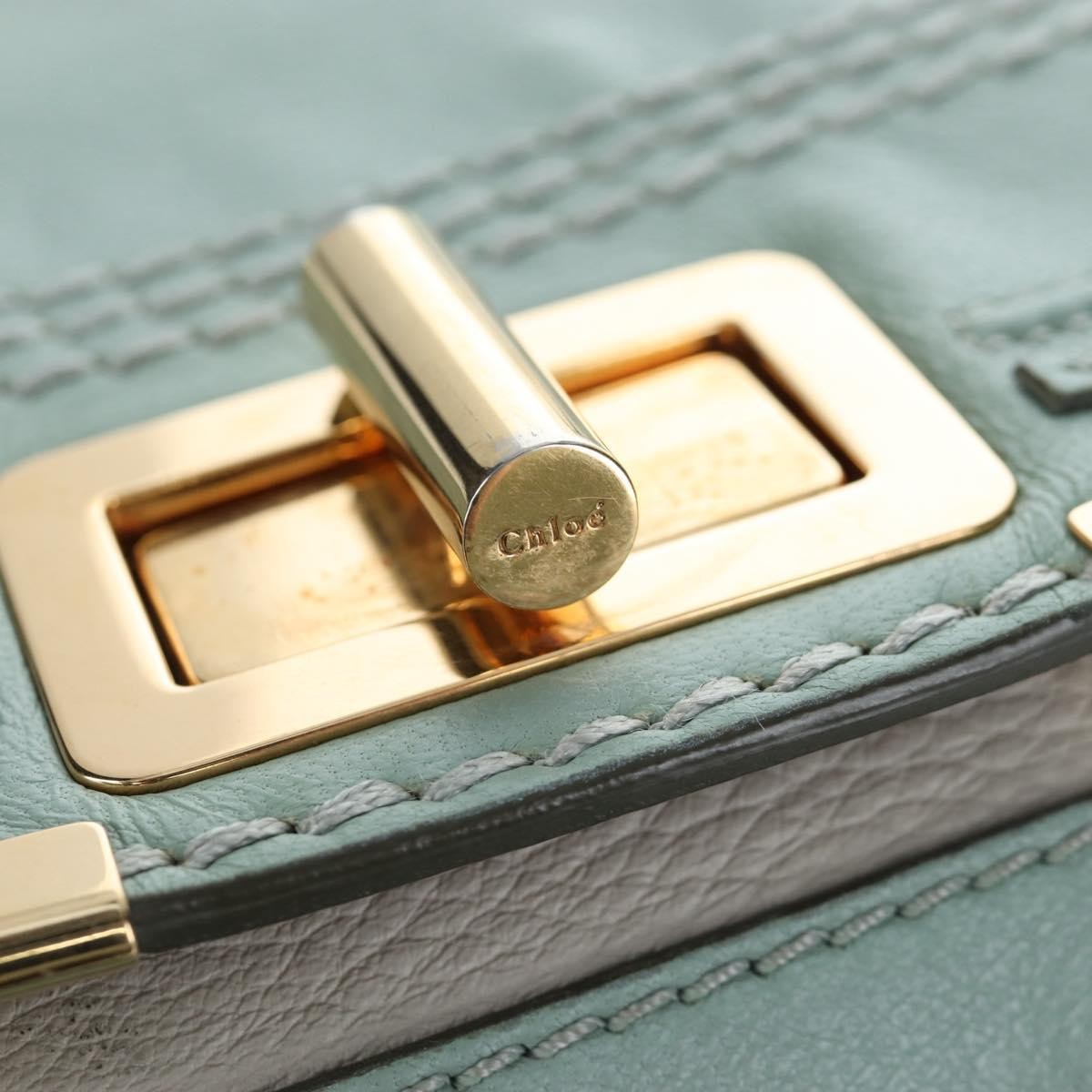 Chloe Marcie Top Handle Leather, Green, Leather, Handbag
