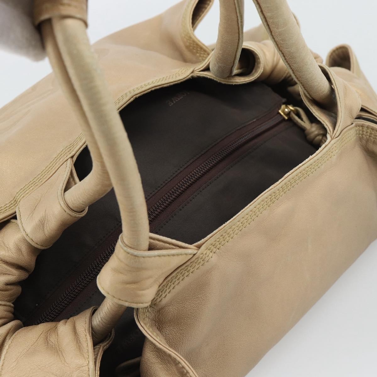 Loewe Anagram Logo Nappa Aire Hand Leather, Beige, Leather, Handbag