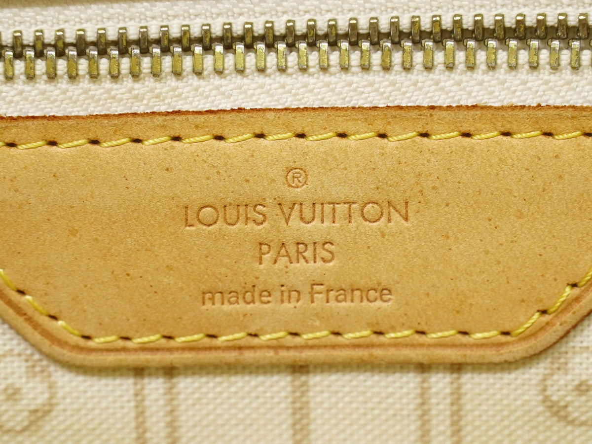 Louis Vuitton Neverfull Damier, White, Canvas, Tote Bag