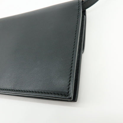 Gucci Interlocking Wallet on Chain Leather, Black, Leather, Crossbody Bag
