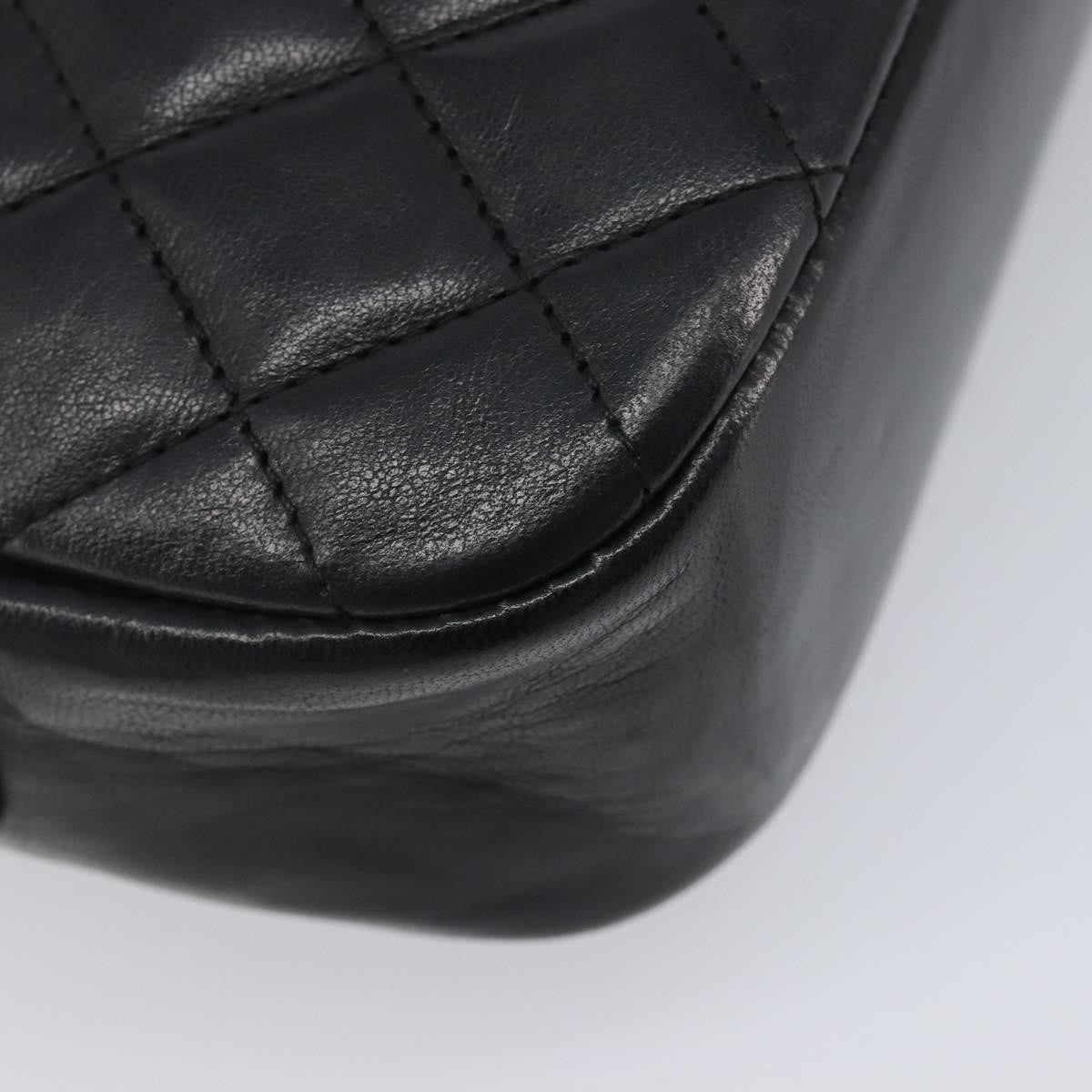 Chanel Vintage Front Pocket Camera Chevron Lambskin, Black, Leather, Handbag