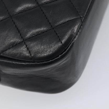 Chanel Vintage Front Pocket Camera Chevron Lambskin, Black, Leather, Handbag