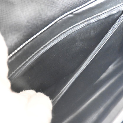 Saint Laurent Front Logo Plaque Convertible Clutch Leather, Black, Leather, Clutch