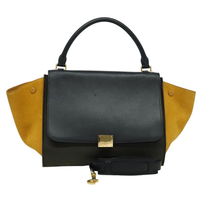Celine Trapeze Leather with Suede, Multicolour, Leather, Handbag