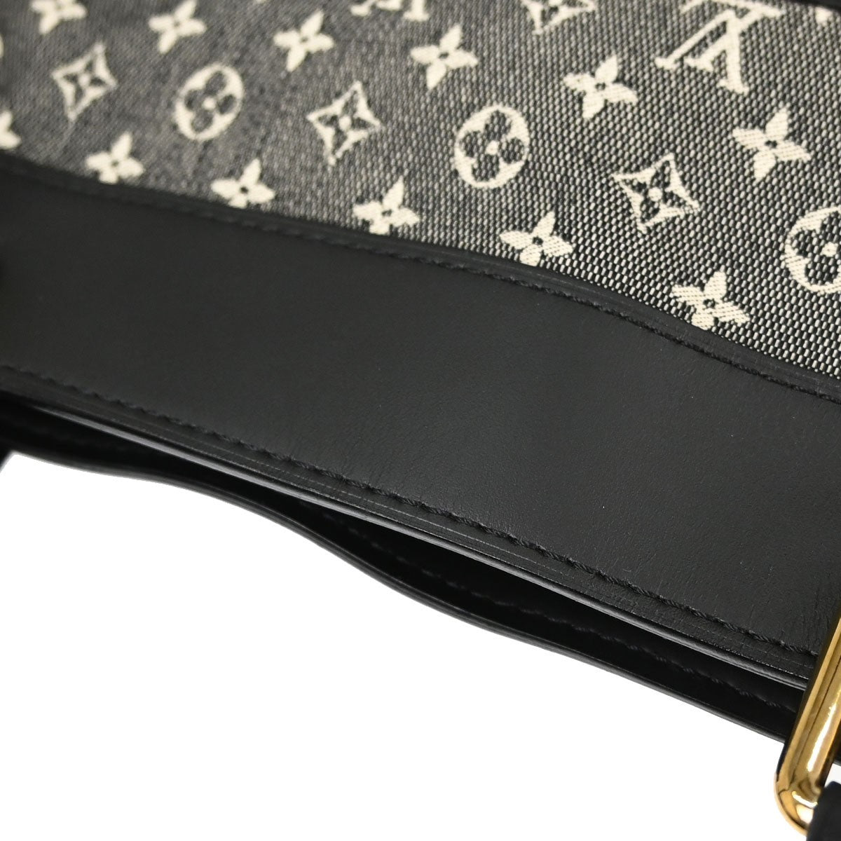 Louis Vuitton Lucille Mini Lin, Black, Canvas, Handbag