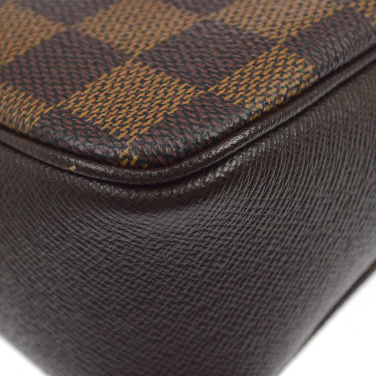 Louis Vuitton Trousse Make Up Damier, Brown, Canvas, Clutch