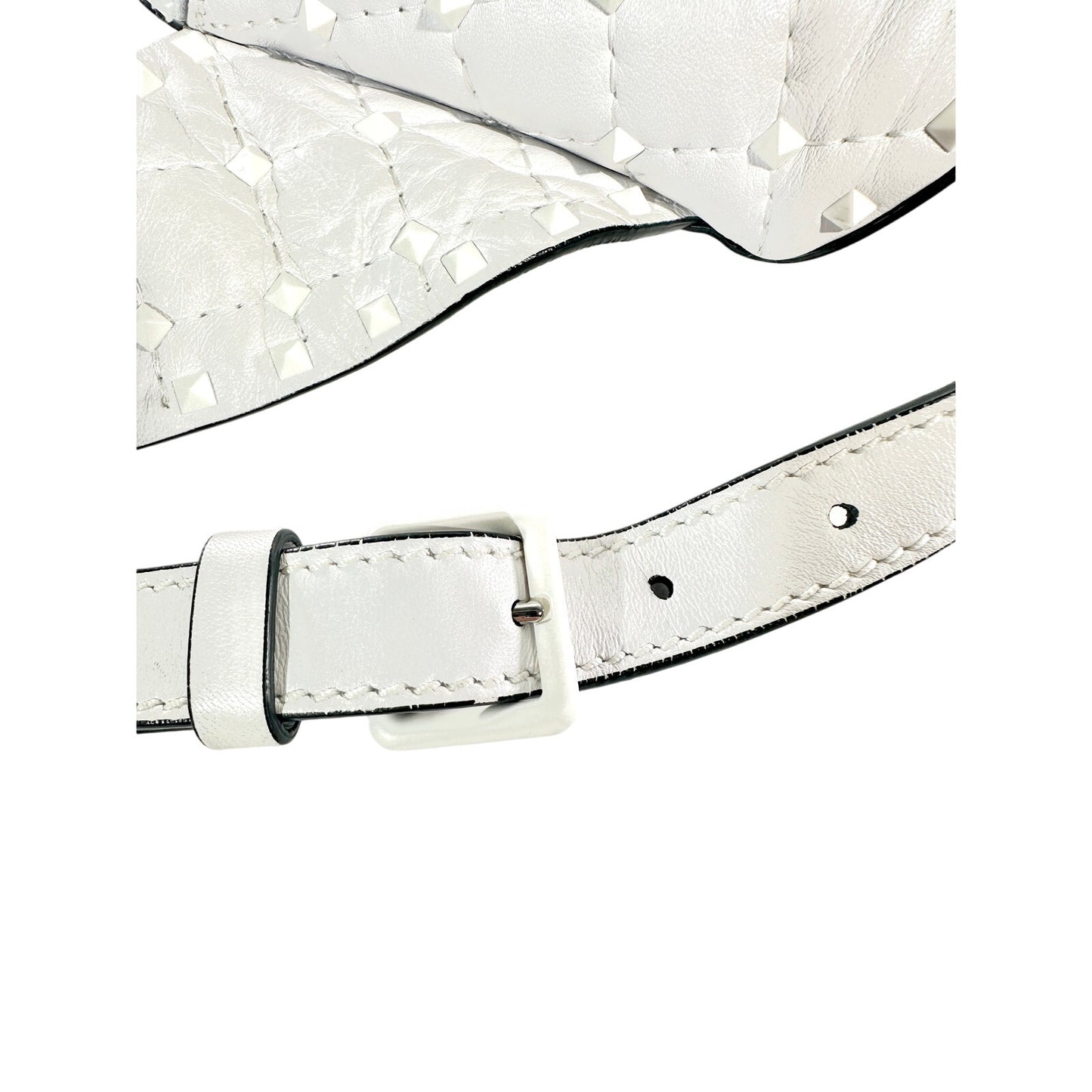 VALENTINO GARAVANI Rockstud Spike Waist Belt White