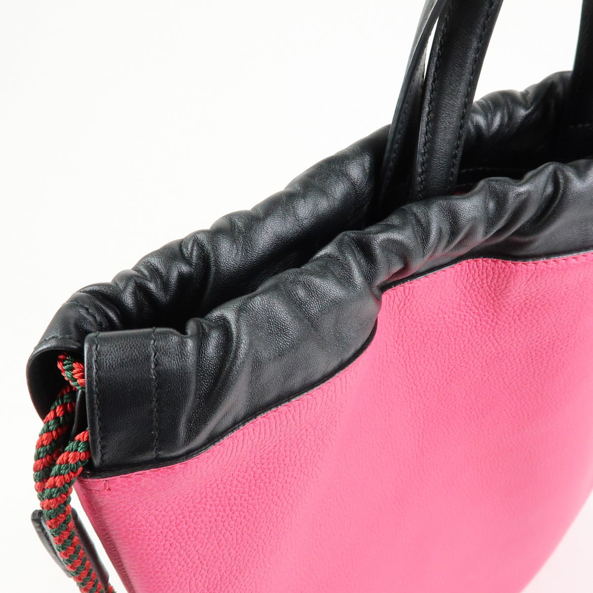 Gucci Logo Drawstring Printed Leather, Pink, Leather, Backpack
