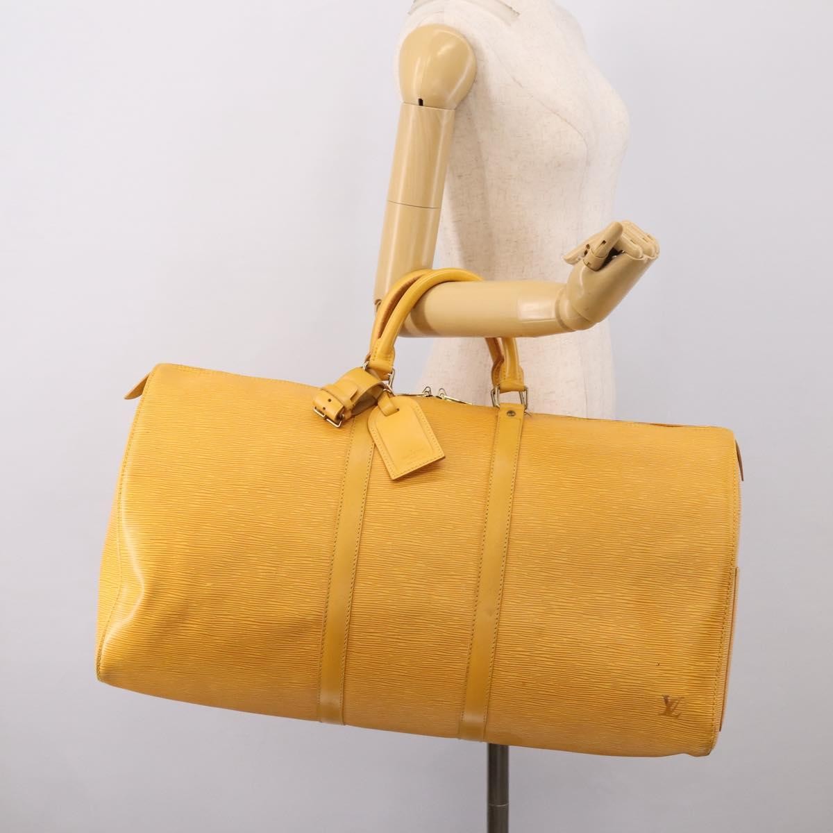 Louis Vuitton Keepall Epi Leather, Yellow, Leather, Travel Bag