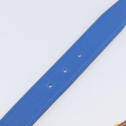 Hermes Constance Reversible Belt Leather, Blue, Leather, Belt
