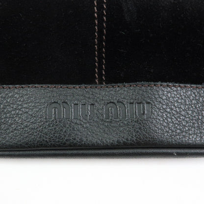 Miu Miu Shoulder Suede, Black, Suede, Shoulder Bag