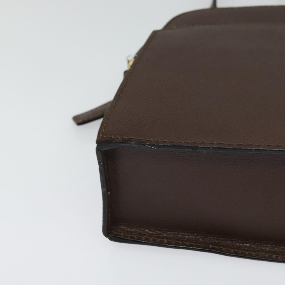 Celine Vintage Turnlock Leather, Brown, Leather, Shoulder Bag