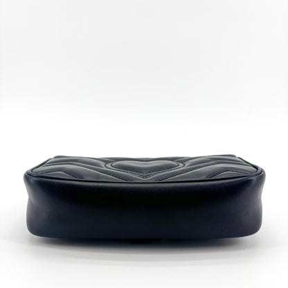 Gucci GG marmont Black leather, Black, Leather, Shoulder Bag