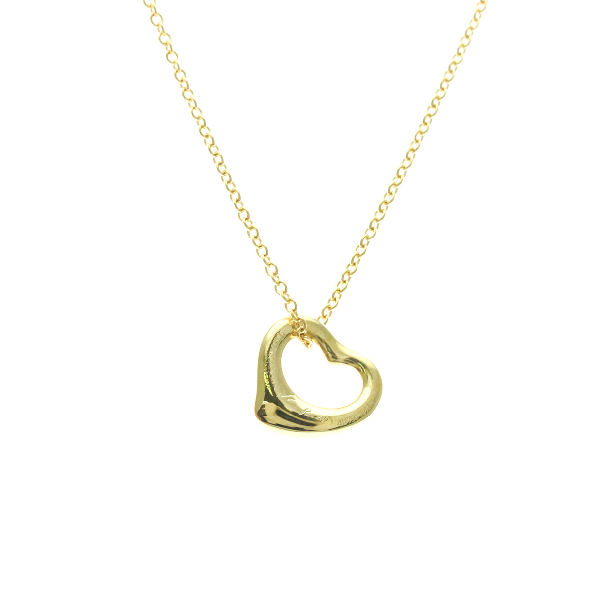 Tiffany & Co. Elsa Peretti Open Heart Pendant 18K Yellow Gold, Gold, Yellow Gold, Necklace