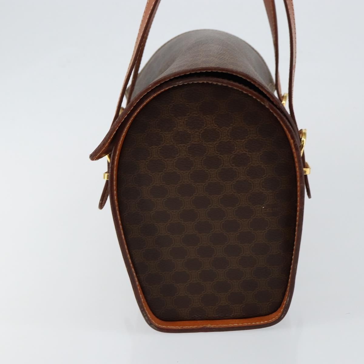 Celine Vintage Macadam Macadam, Brown, Canvas, Handbag