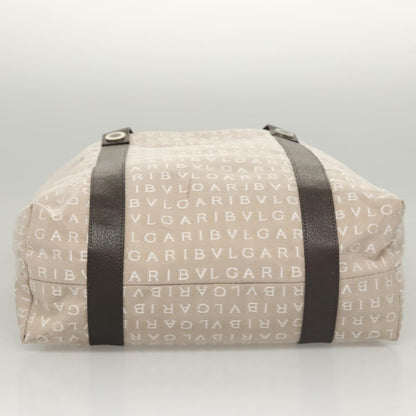 Bvlgari Logomania Canvas, Beige, Canvas, Shoulder Bag