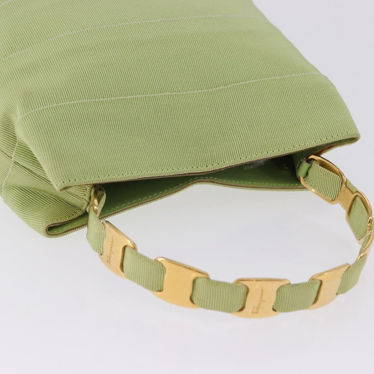 Salvatore Ferragamo Vala Canvas, Green, Canvas, Shoulder Bag