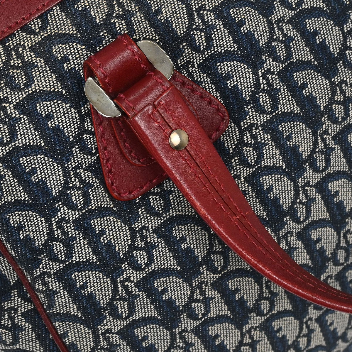 Christian Dior Vintage Trotter Zip Diorissimo Canvas, Navy, Canvas, Tote Bag