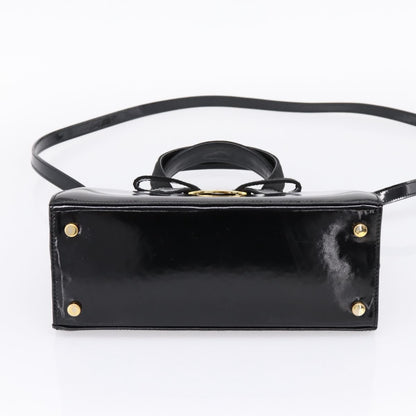 Salvatore Ferragamo Convertible Vara Bow Patent Leather, Black, Patent Leather, Handbag