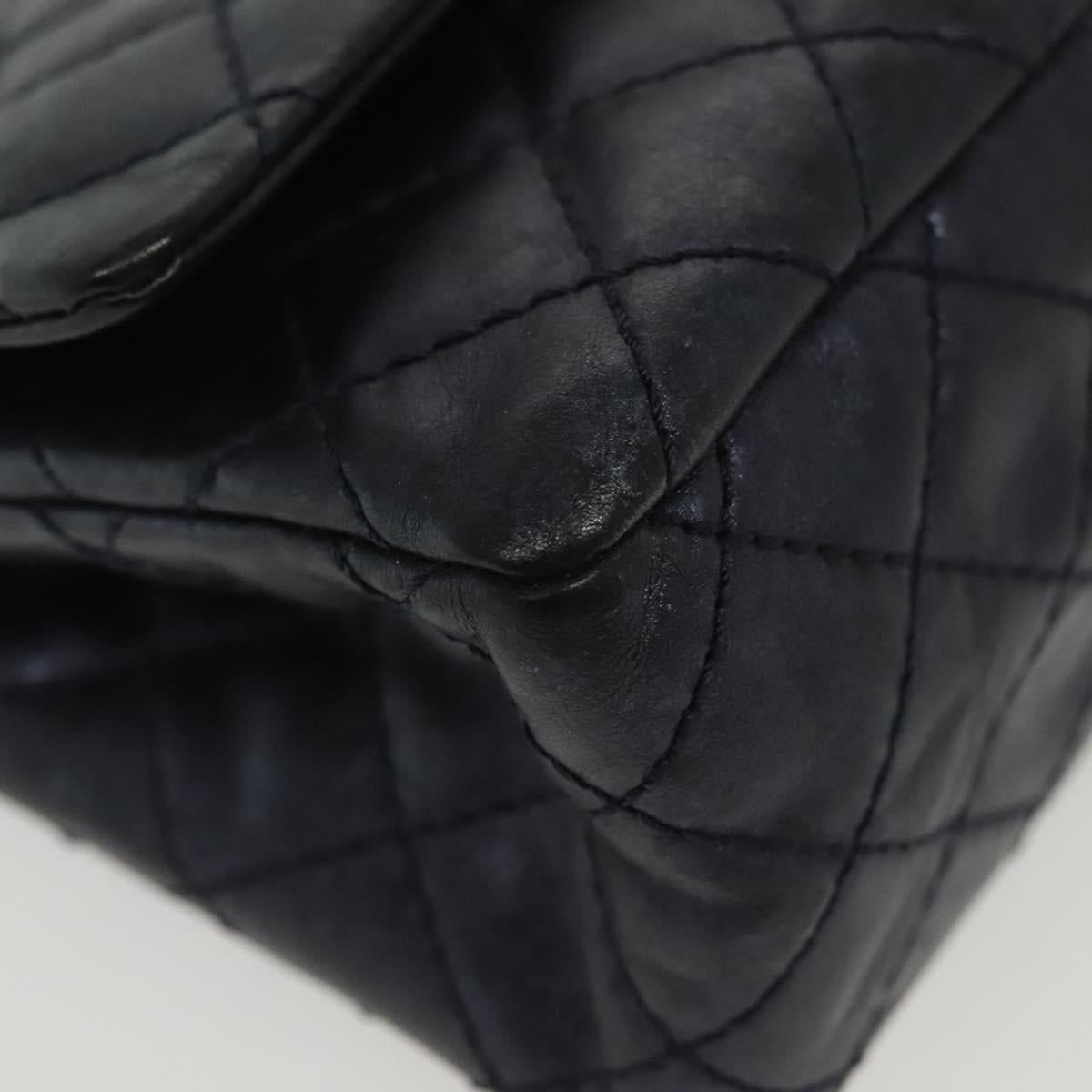 Chanel Hybrid Reissue Double Flap Bag Quilted Lambskin, NAVY, LEATHER, Shoulder bag