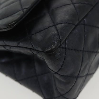 Chanel Hybrid Reissue Double Flap Bag Quilted Lambskin, NAVY, LEATHER, Shoulder bag