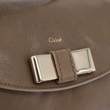 Chloe Lily Leather, Beige, Leather, Shoulder Bag