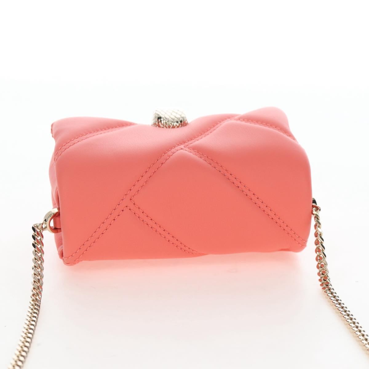 Bvlgari Serpenti Cabochon Diagonal Quilted Leather, Pink, Leather, Shoulder Bag