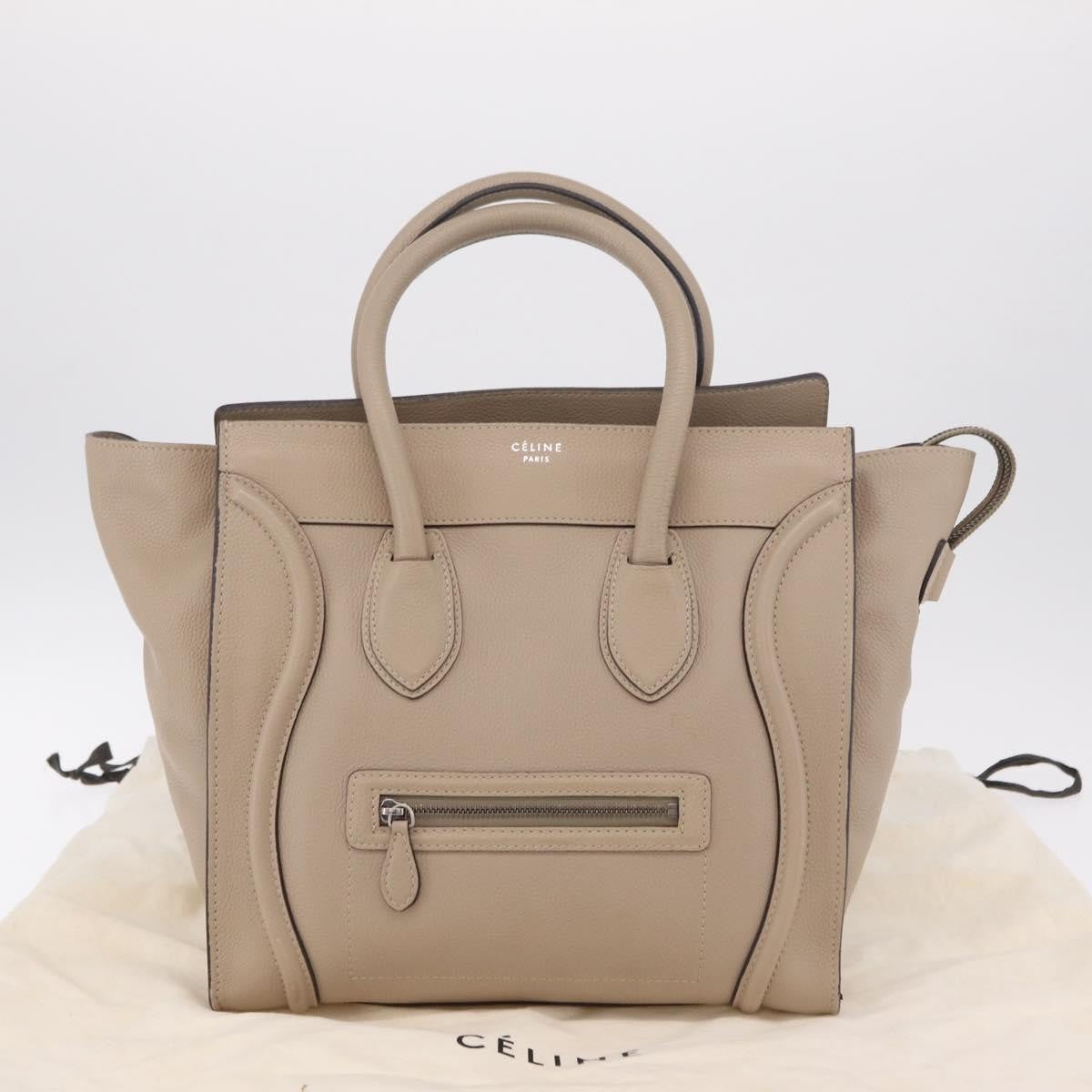 Celine Luggage Smooth Leather, Beige, Leather, Handbag