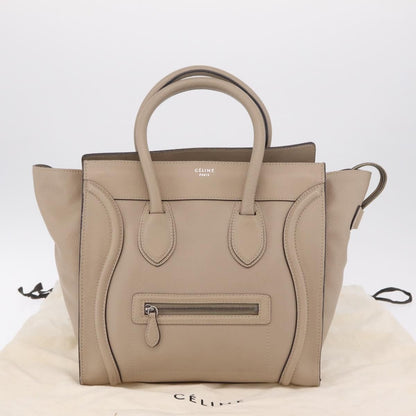 Celine Luggage Smooth Leather, Beige, Leather, Handbag
