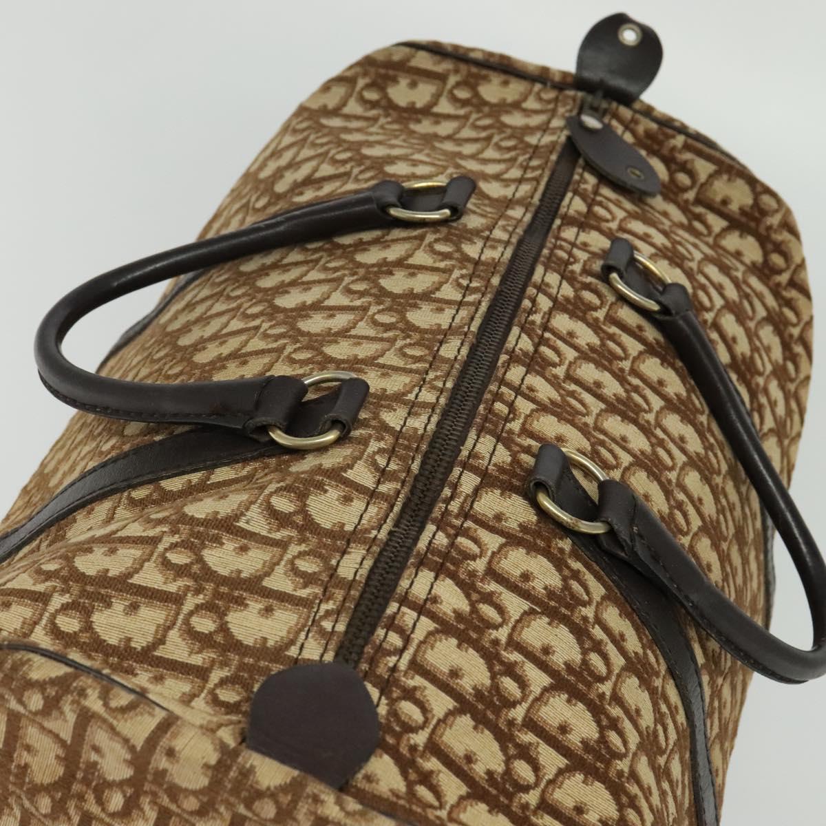 Christian Dior Vintage Trotter Boston Bag Canvas, BROWN, CANVAS, Travel bag