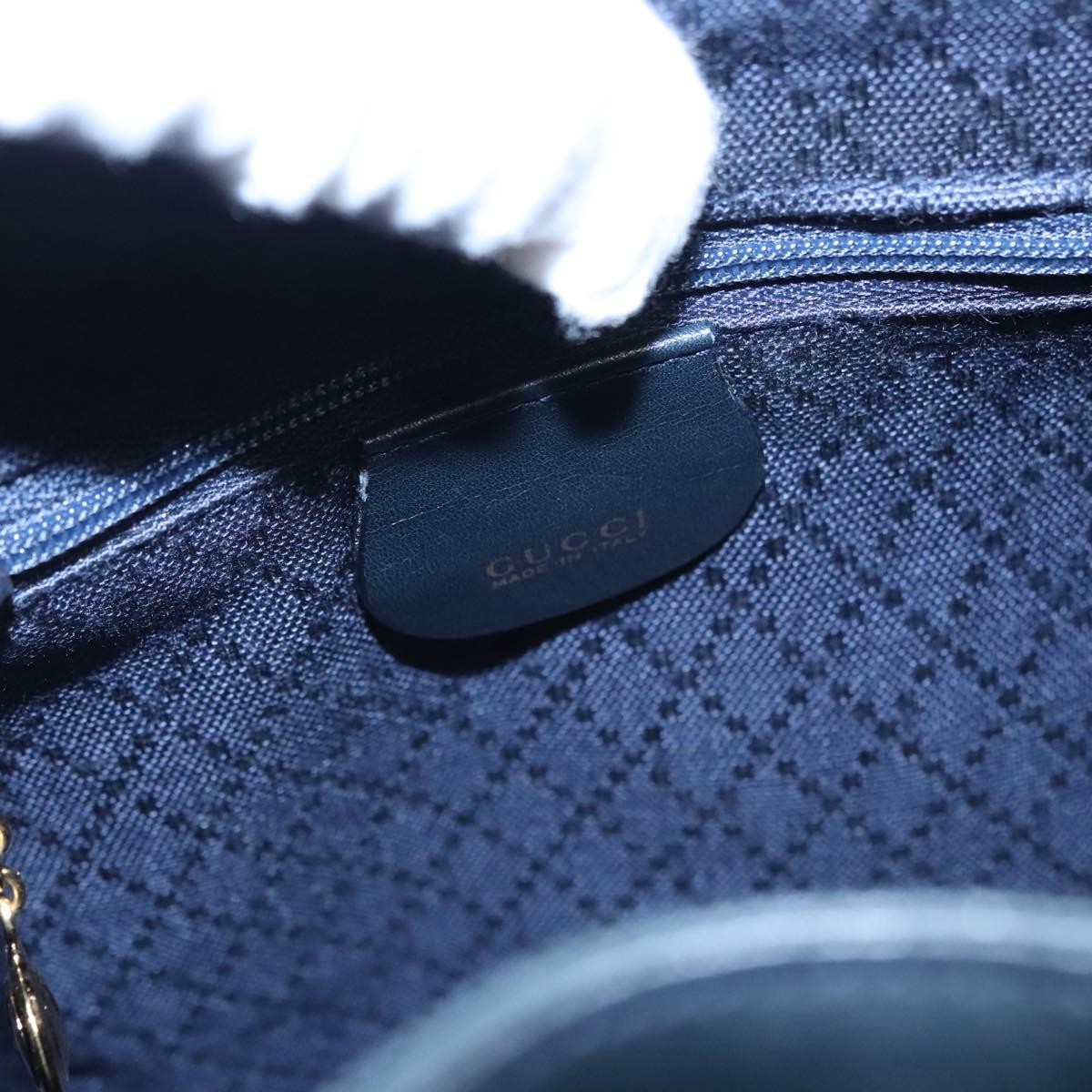 Gucci Vintage Bamboo Leather, Black, Leather, Backpack