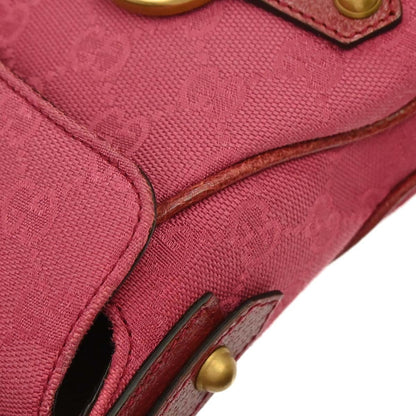 Gucci Horsebit Web Flap GG Canvas and leather, Pink, Canvas, Shoulder Bag