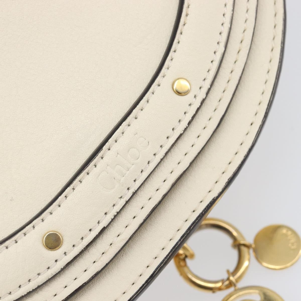 Chloe Nile Minaudière Leather, White, Leather, Handbag