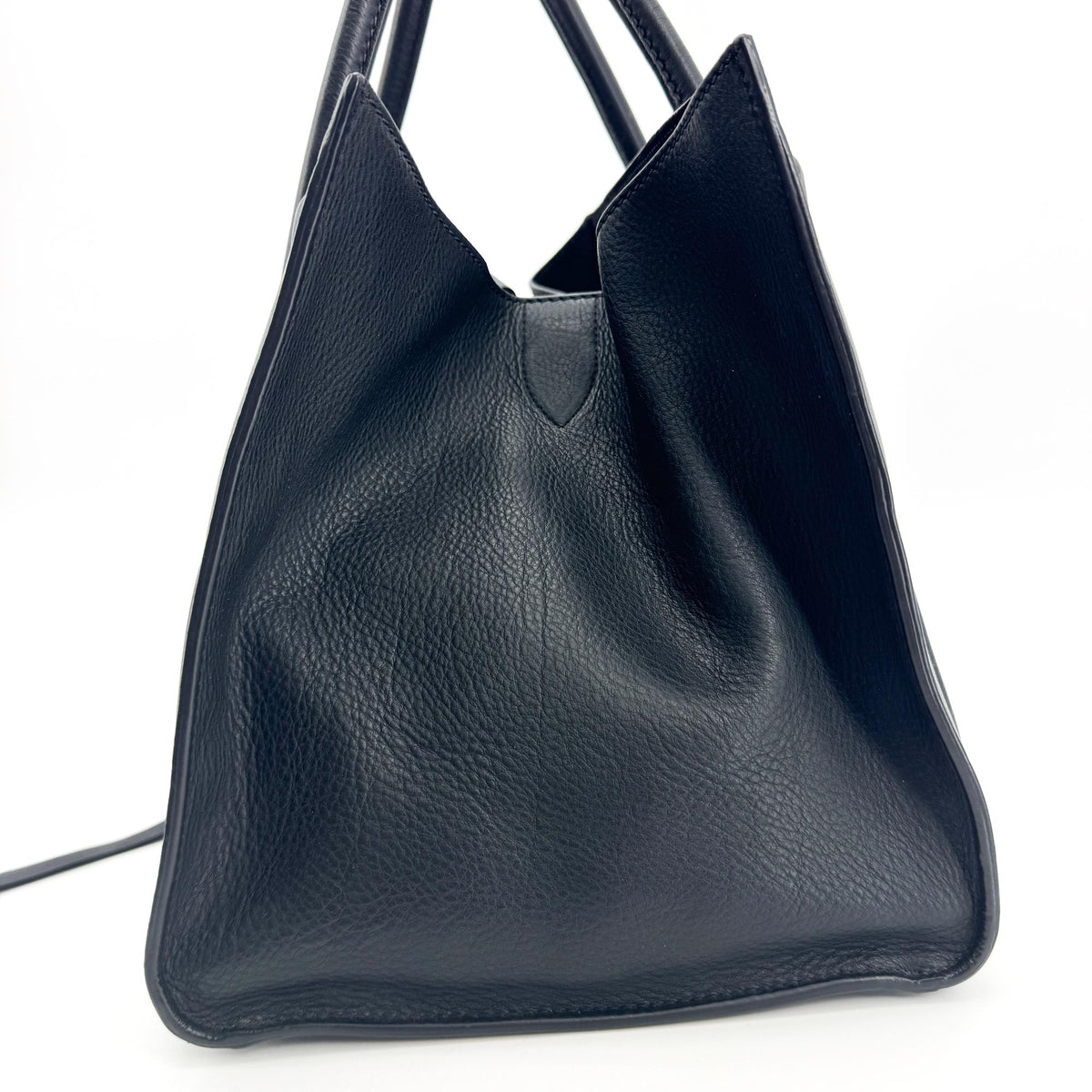 Celine Luggage Smooth Leather, Black, Leather, Handbag